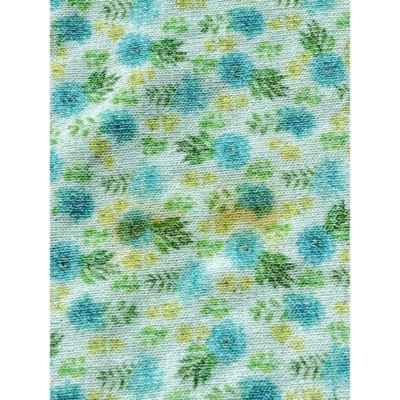 Zara Dress Size Medium Floral Print Knit Mini with Adjustable Strap Blue Green - Picture 4 of 9